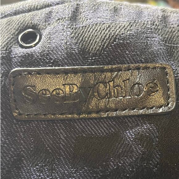 See By Chloé Black Camouflage Fabric Cosmetic Bag / Makeup Pouch - Picture 5 of 10